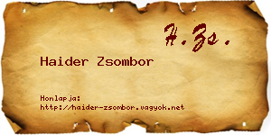 Haider Zsombor névjegykártya